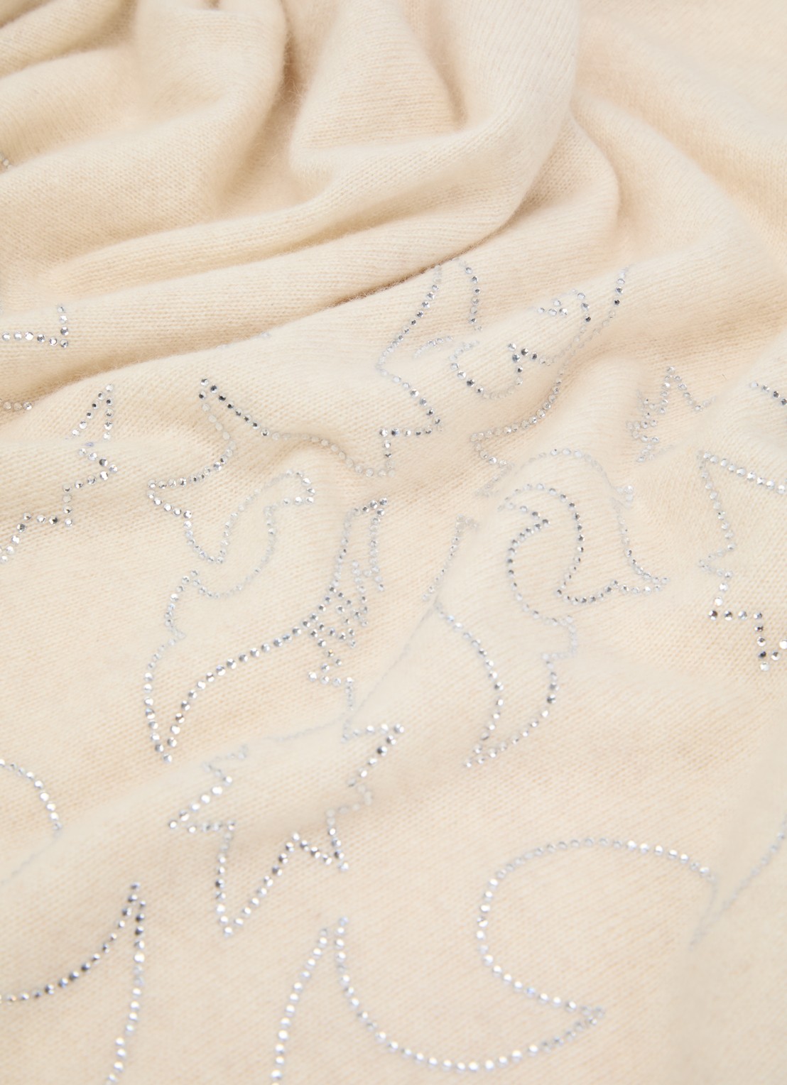 Zadig&Voltaire Stevie sjaal van kasjmier met strass 90 x 90 cm - detail 2 creme