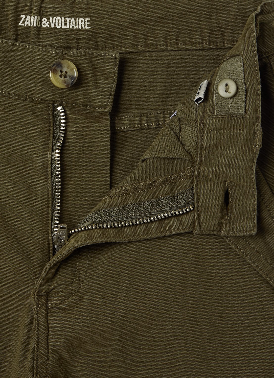 Zadig&Voltaire Straight fit chino met steekzakken - detail legergroen