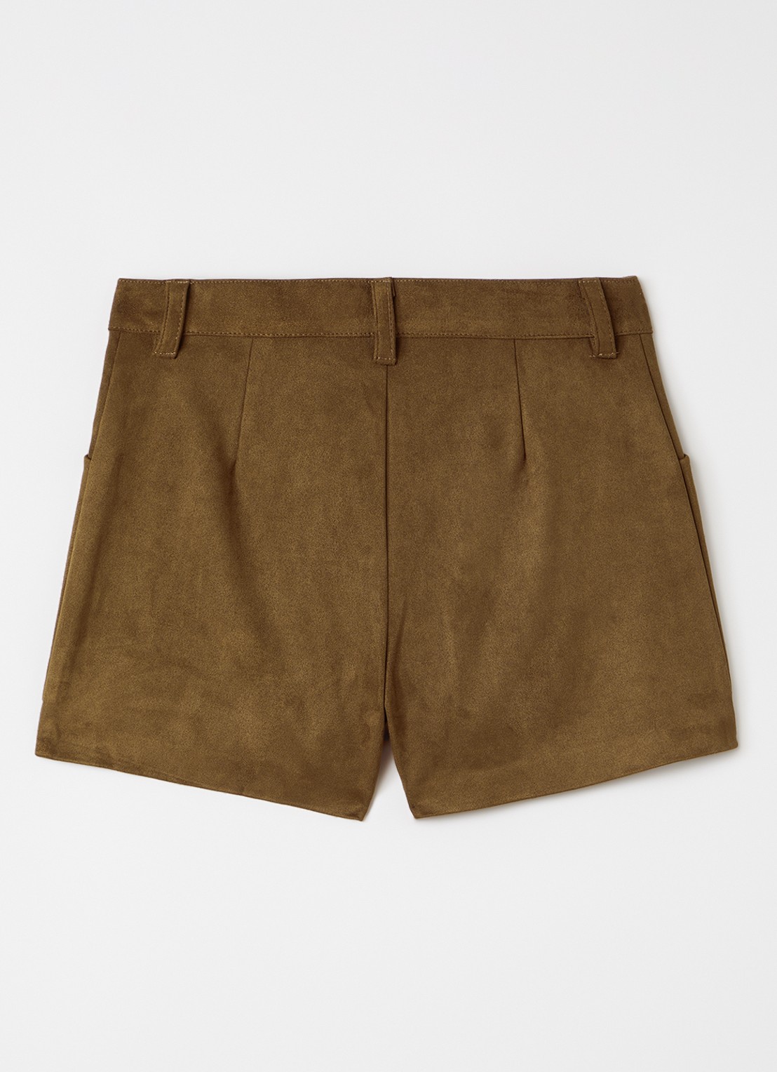 Zadig&Voltaire Straight fit korte broek van imitatiesuède - voorkant 2 bruin