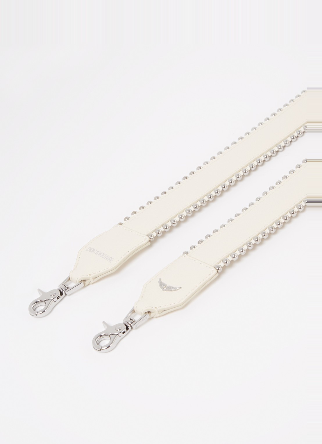 Zadig&Voltaire Studs Piping schouderriem van kalfsleer - detail creme