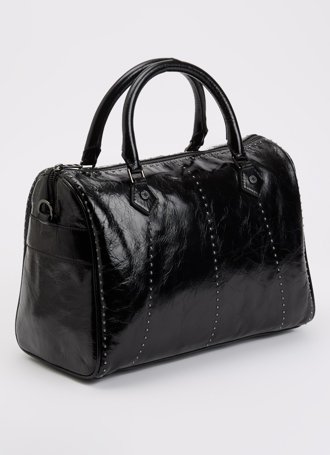 Zadig&Voltaire Sunny handtas van leer met afneembare schouderriem - achterkant zwart