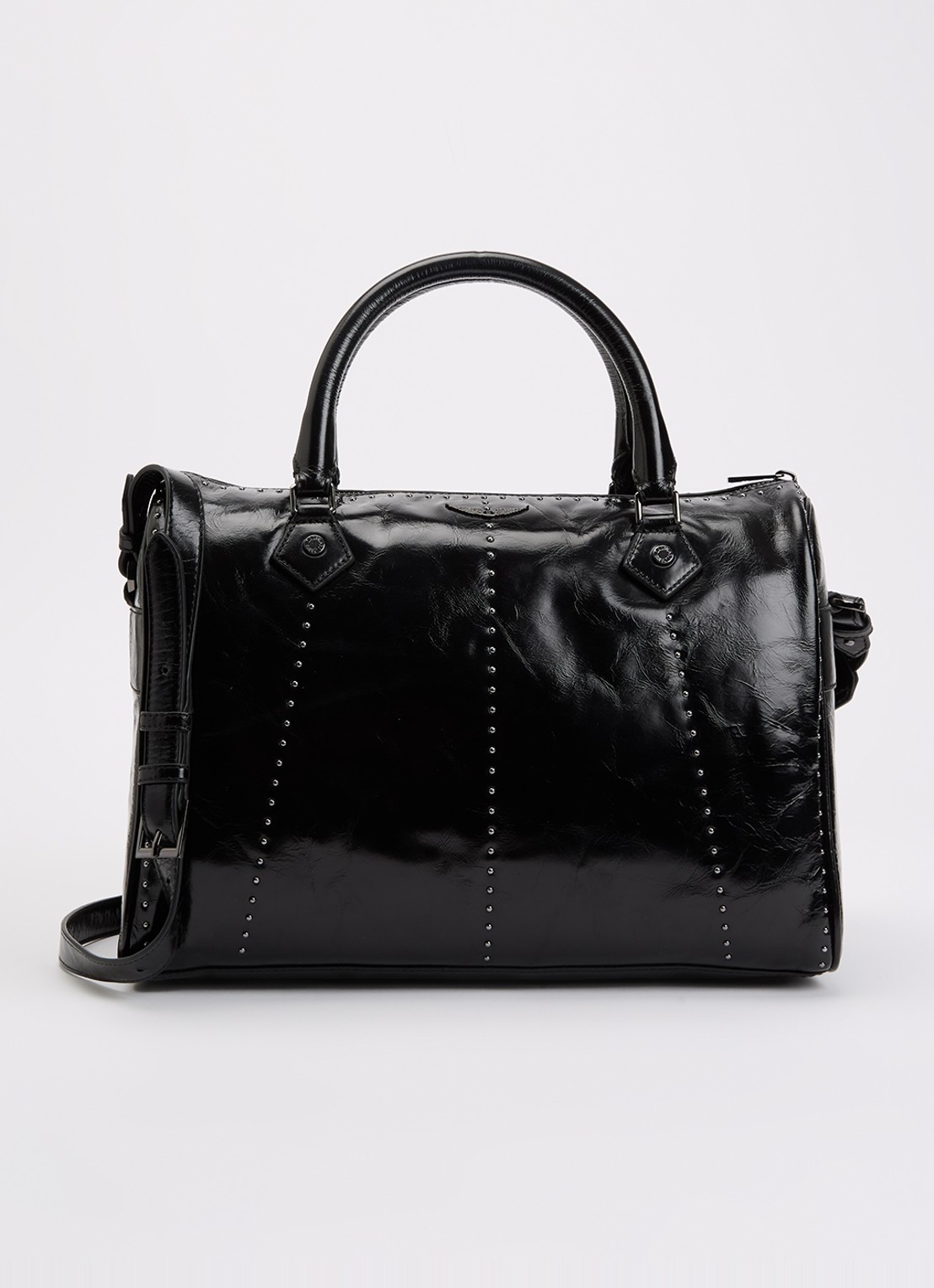 Zadig&Voltaire Sunny handtas van leer met afneembare schouderriem - voorkant 5 zwart