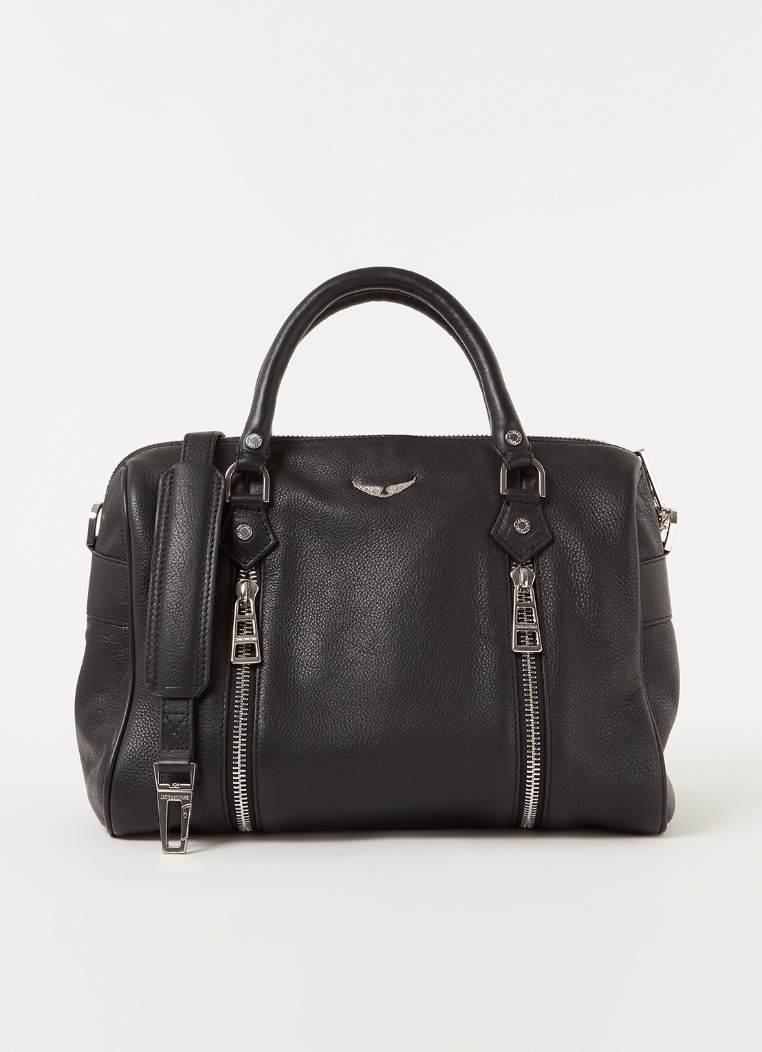Zadig&Voltaire Sunny Medium handtas van leer  - voorkant zwart