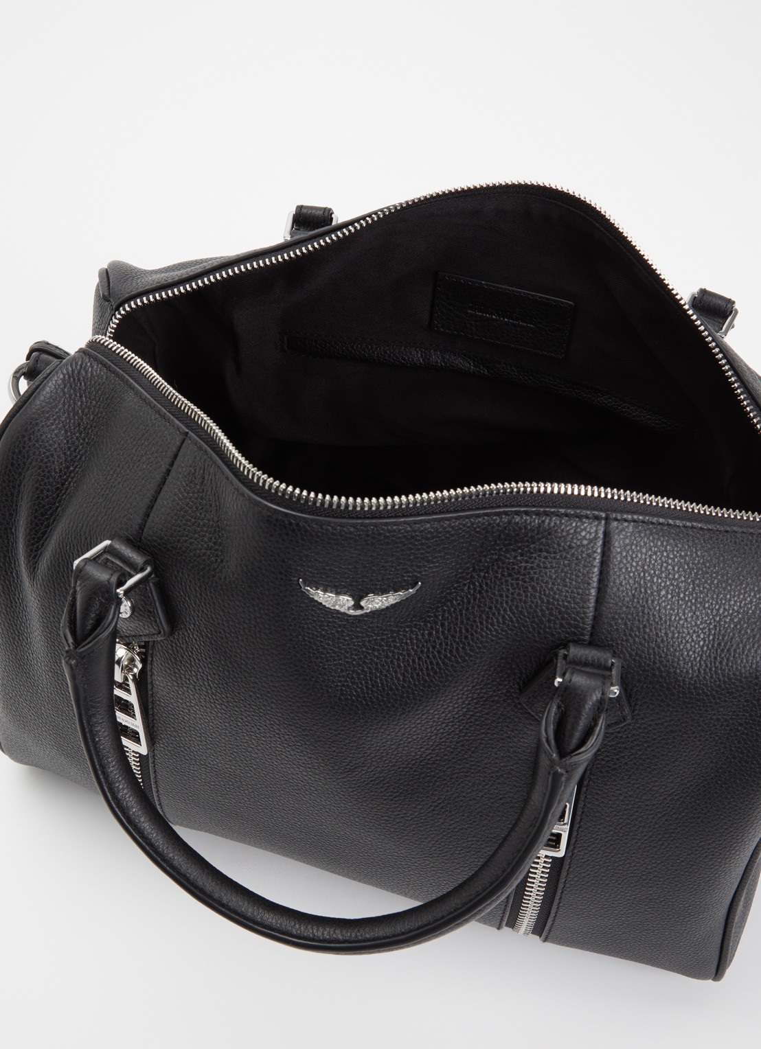 Zadig&Voltaire Sunny Medium handtas van leer - detail zwart