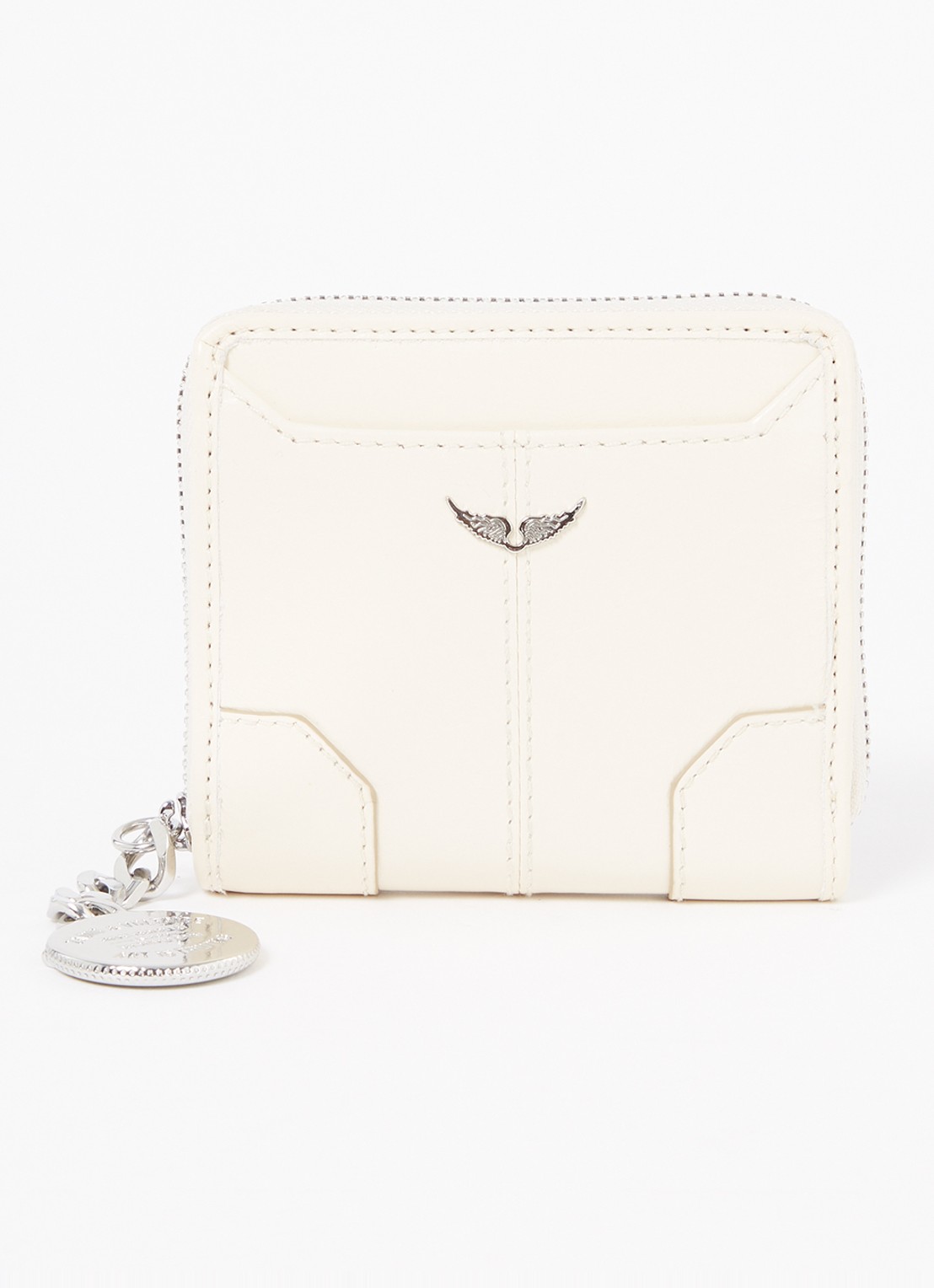 Zadig&Voltaire Sunny Mini portemonnee van leer - voorkant ivoor
