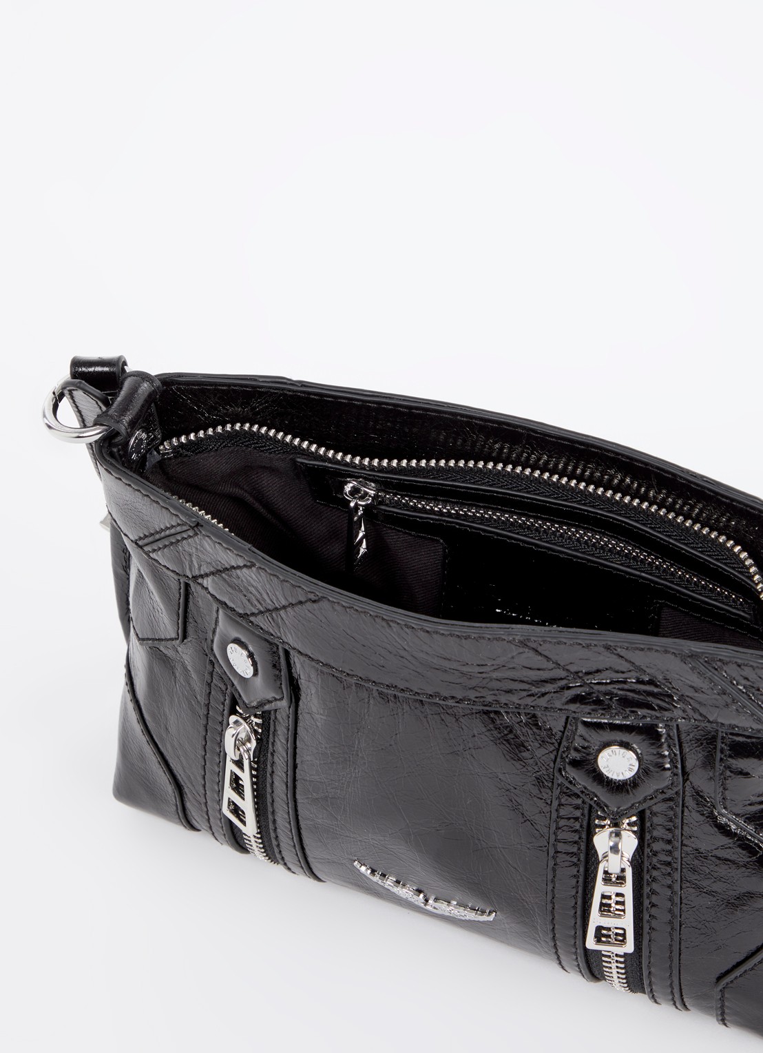 Zadig&Voltaire Sunny Mood crossbodytas van leer met structuur - detail 2 zwart