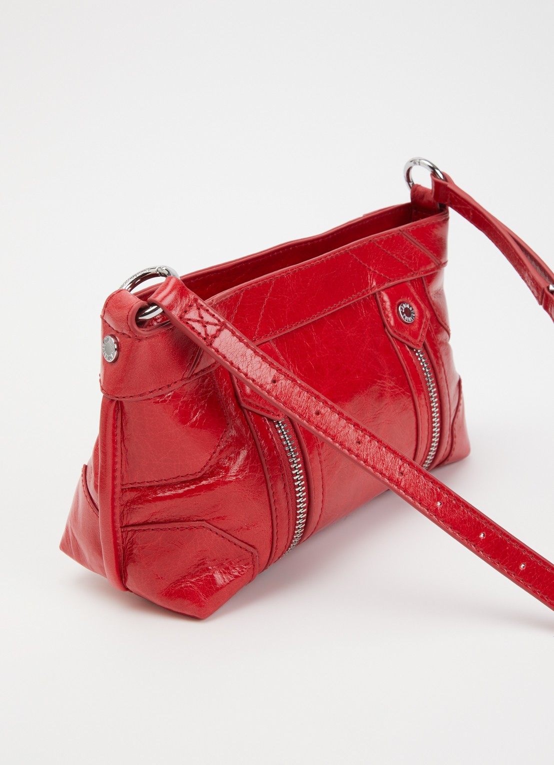 Zadig&Voltaire Sunny Mood crossbodytas van leer met structuur - achterkant 5 rood