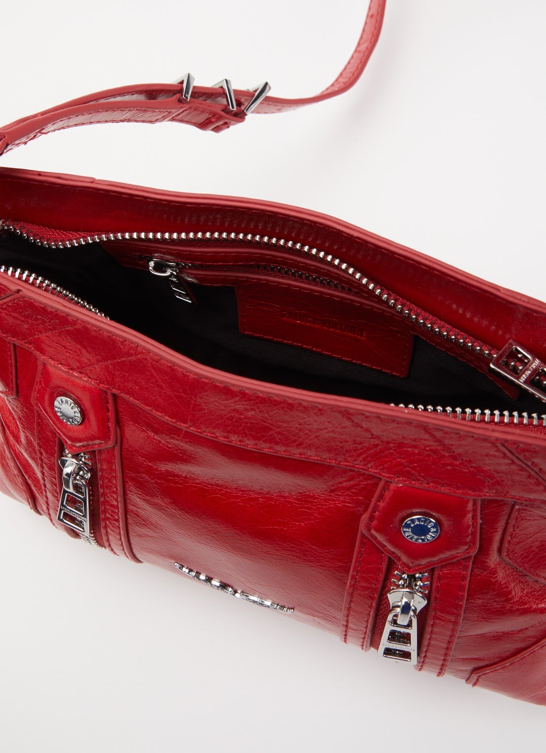 Zadig Voltaire Sunny Mood Crossbodytas Van Leer Met Structuur Rood zadig-voltaire-sunny-mood-crossbodytas-van-leer-met-structuur-rood