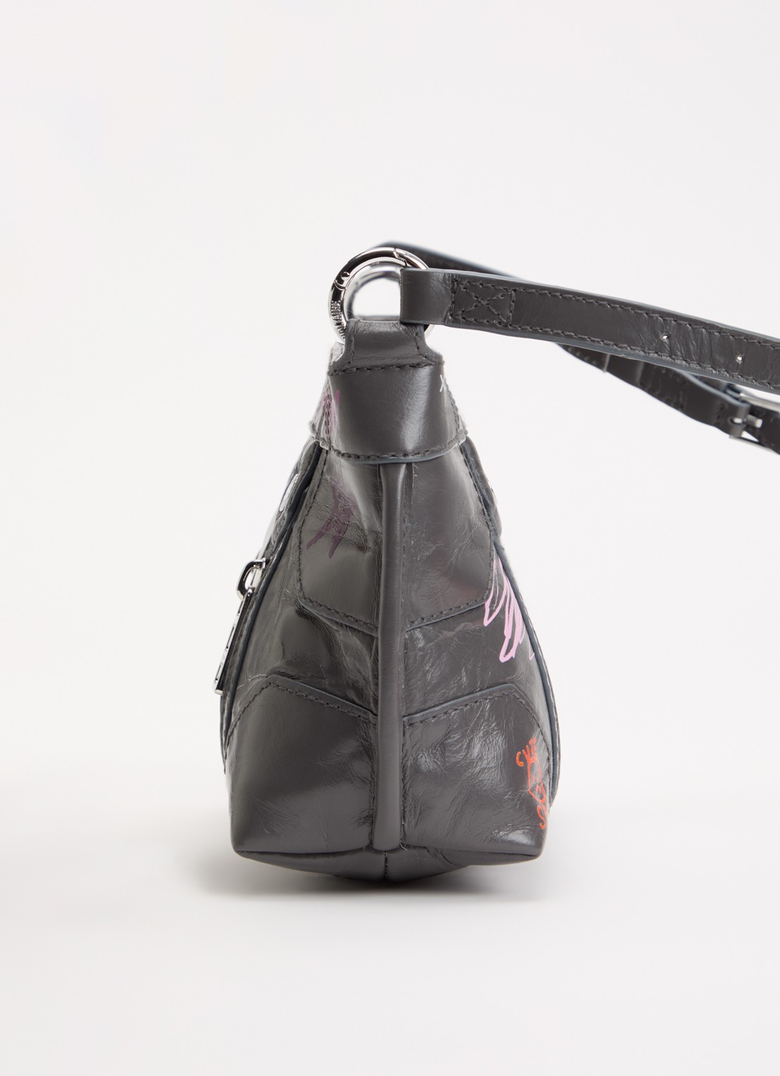 Zadig&Voltaire Sunny Mood Humberto crossbodytas van leer met print - detail 3 grijs