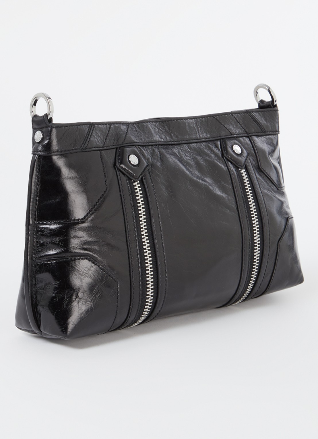 Zadig&Voltaire Sunny Moody crossbodytas van leer met verstelbare schouderriem - achterkant 3 zwart