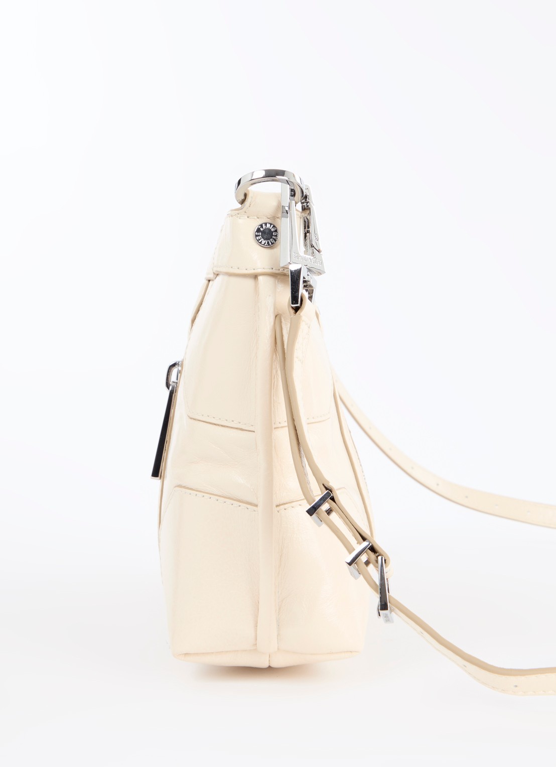 Zadig&Voltaire Sunny Moody crossbodytas van leer met verstelbare schouderriem - detail 3 creme