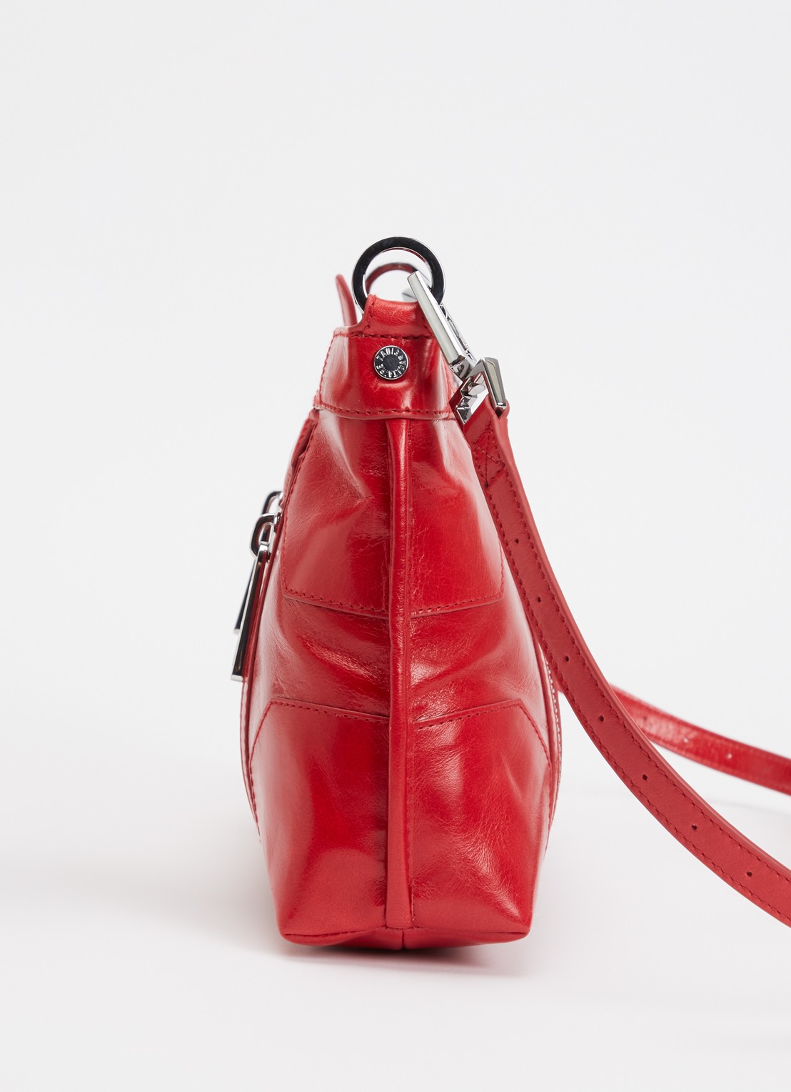 Zadig&Voltaire Sunny Moody crossbodytas van leer met verstelbare schouderriem - detail 2 steenrood