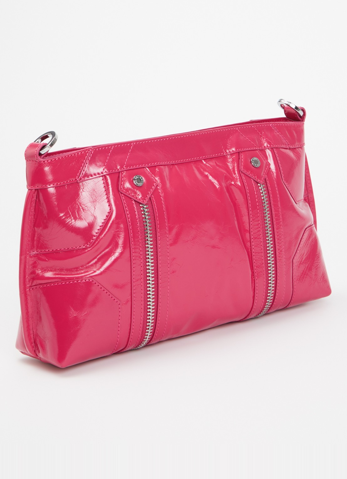 Zadig&Voltaire Sunny Moody crossbodytas van leer met verstelbare schouderriem - achterkant 4 donkerroze