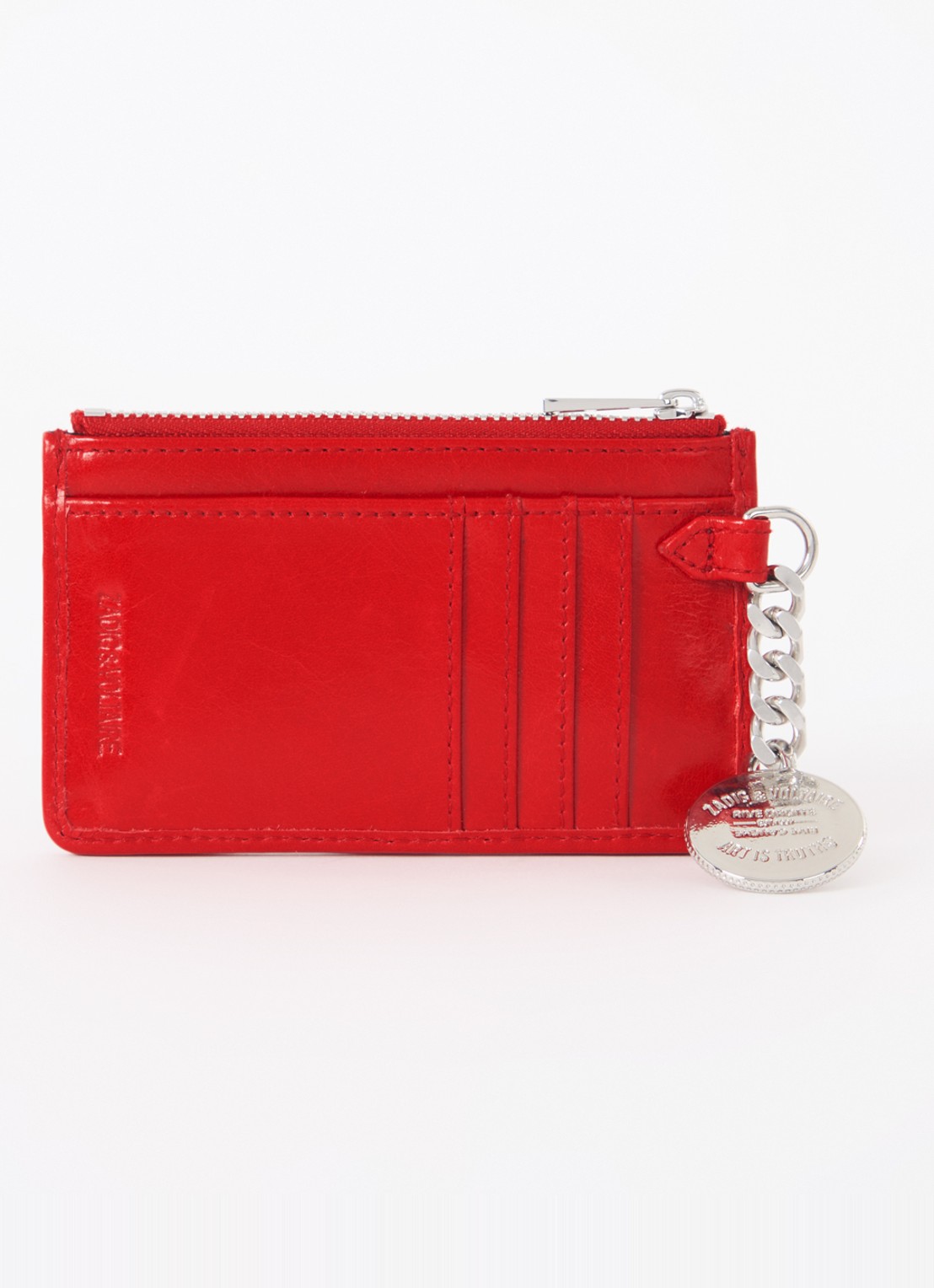 Zadig&Voltaire Sunny pasjeshouder van leer - achterkant rood