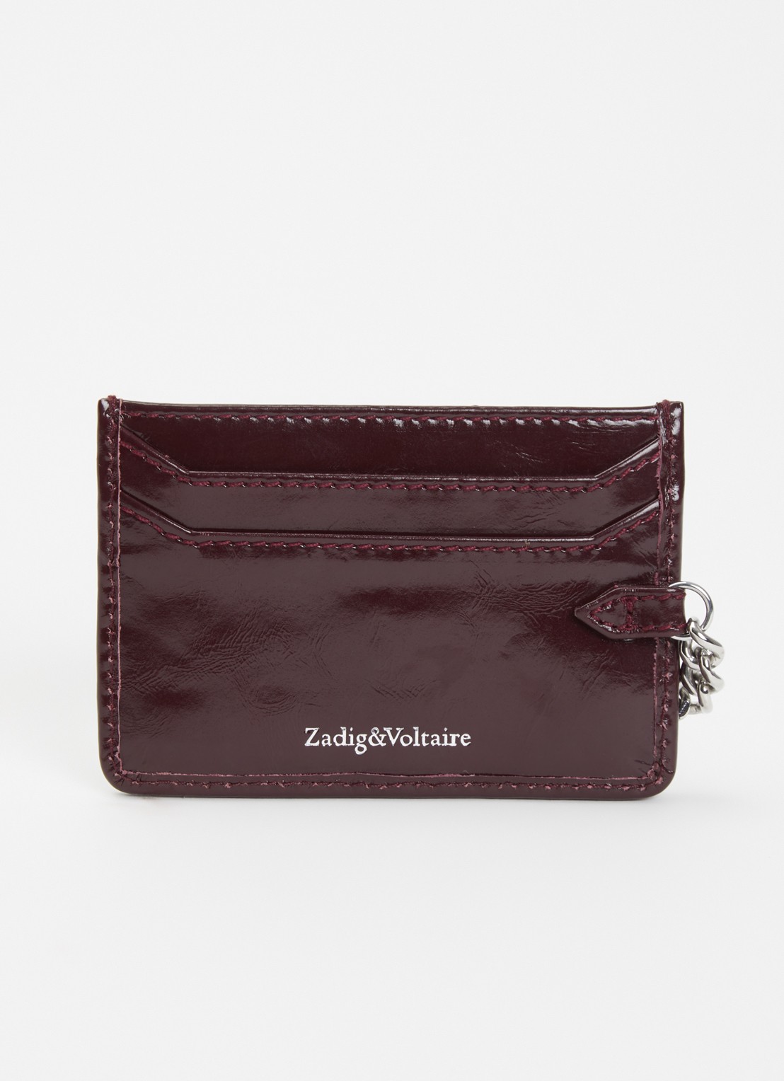 Zadig&Voltaire Sunny pasjeshouder van leer - achterkant 3 bordeauxrood