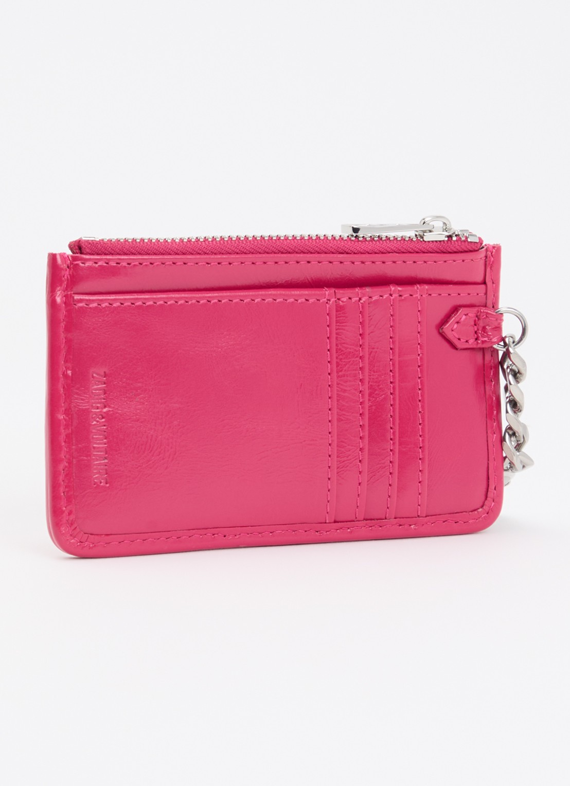 Zadig&Voltaire Sunny pasjeshouder van leer - achterkant 3 roze