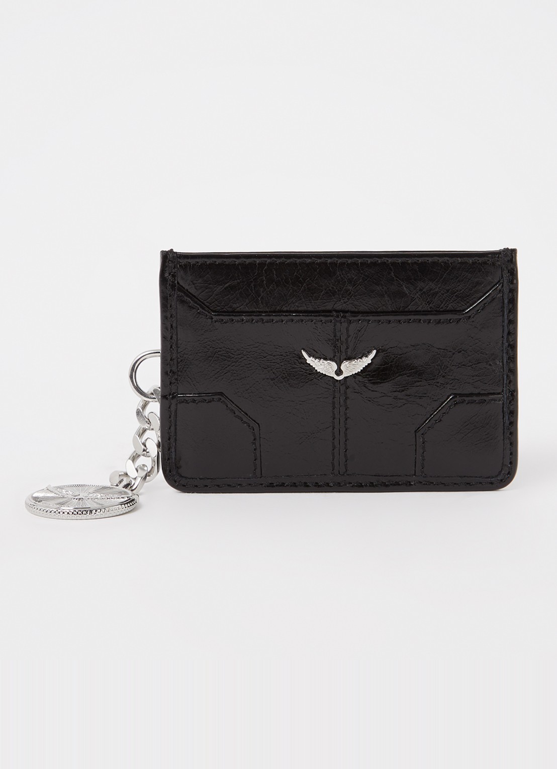 Zadig&Voltaire Sunny Pass pasjeshouder van leer - voorkant 2 zwart