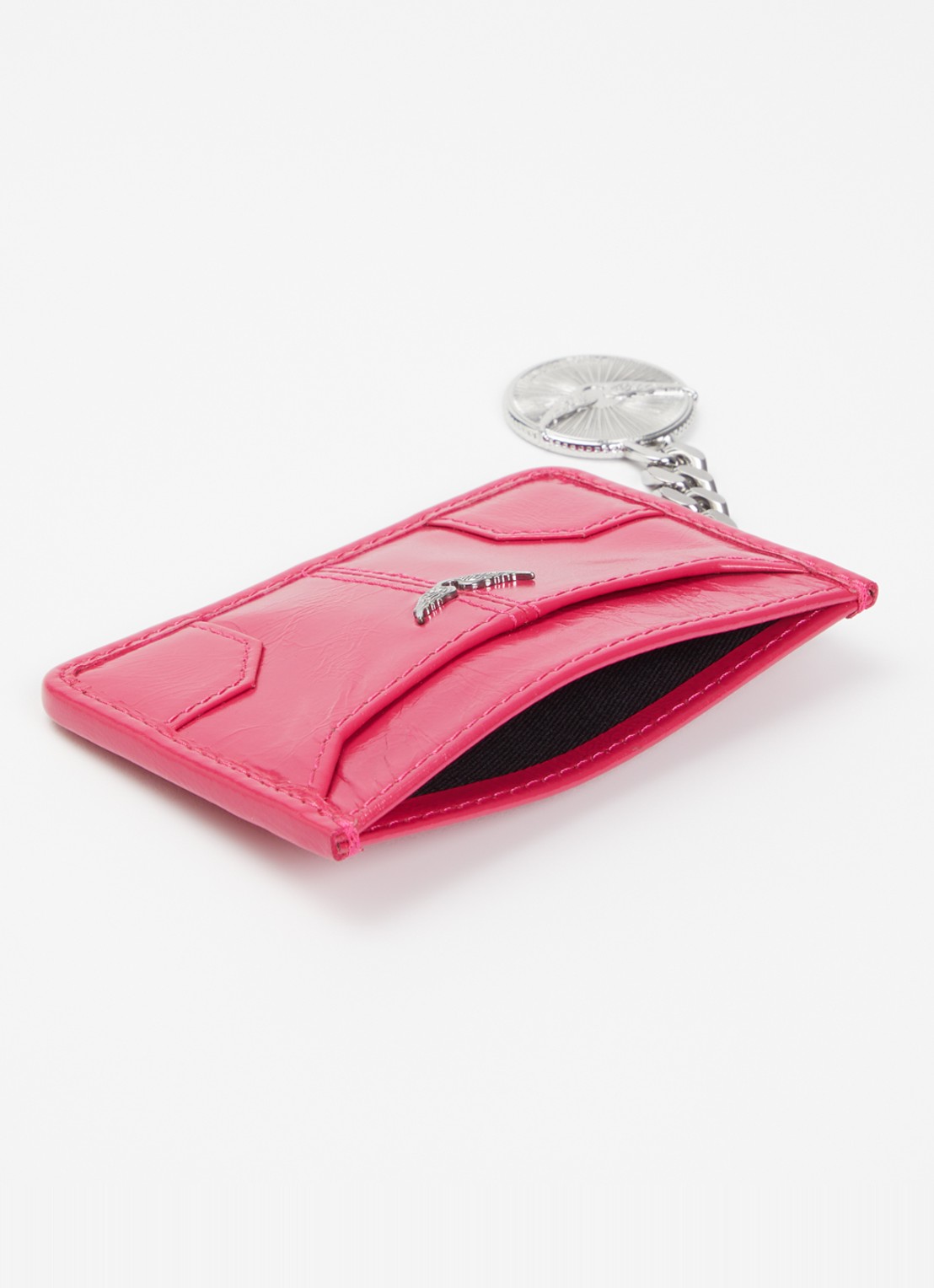 Zadig&Voltaire Sunny Pass pasjeshouder van leer - voorkant 3 donkerroze