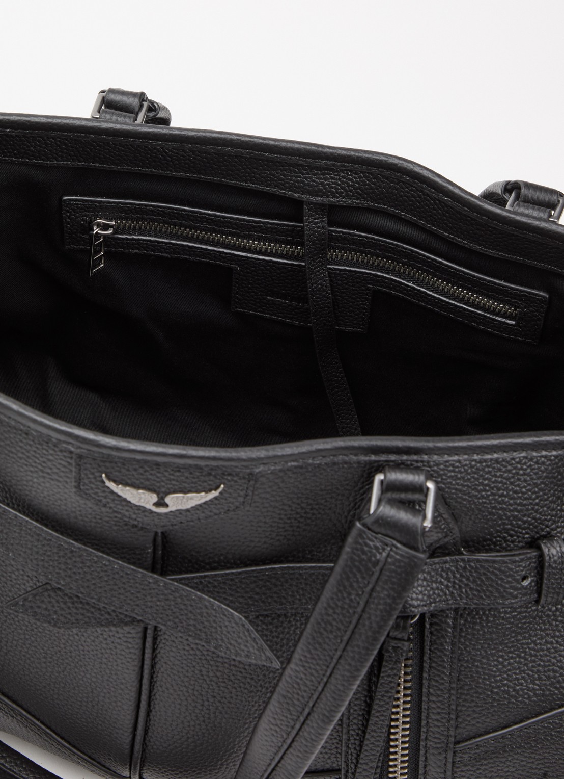 Zadig&Voltaire Sunny shopper van leer - detail zwart