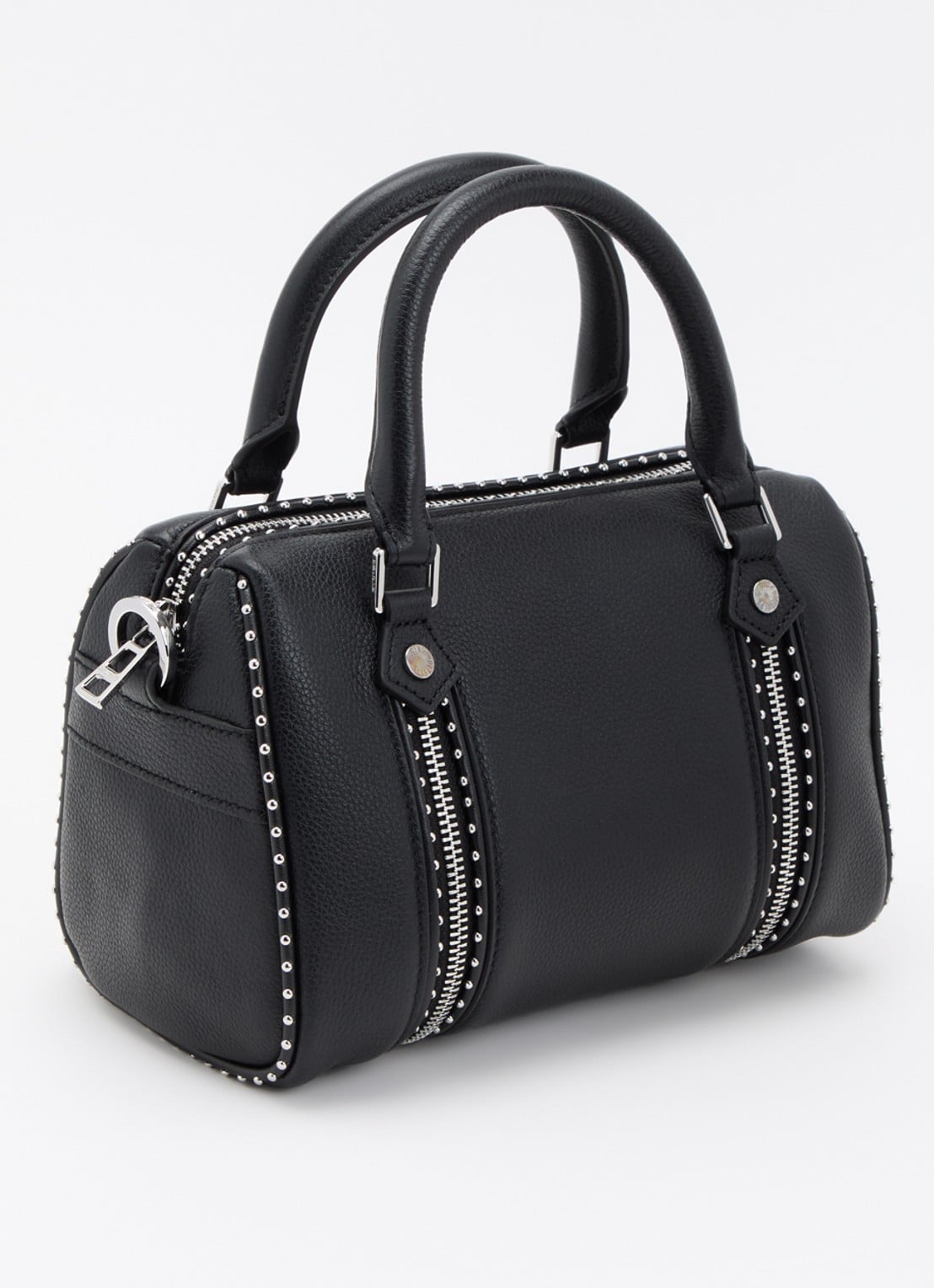 Zadig&Voltaire Sunny Small handtas van leer met studs en afneembare schouderriem - achterkant 4 zwart