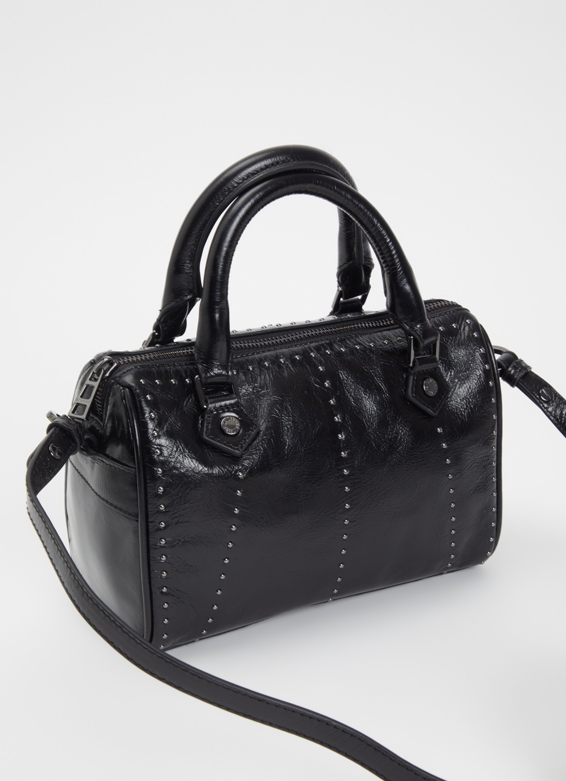 Zadig&Voltaire Sunny Small handtas van leer met studs - achterkant 4 zwart