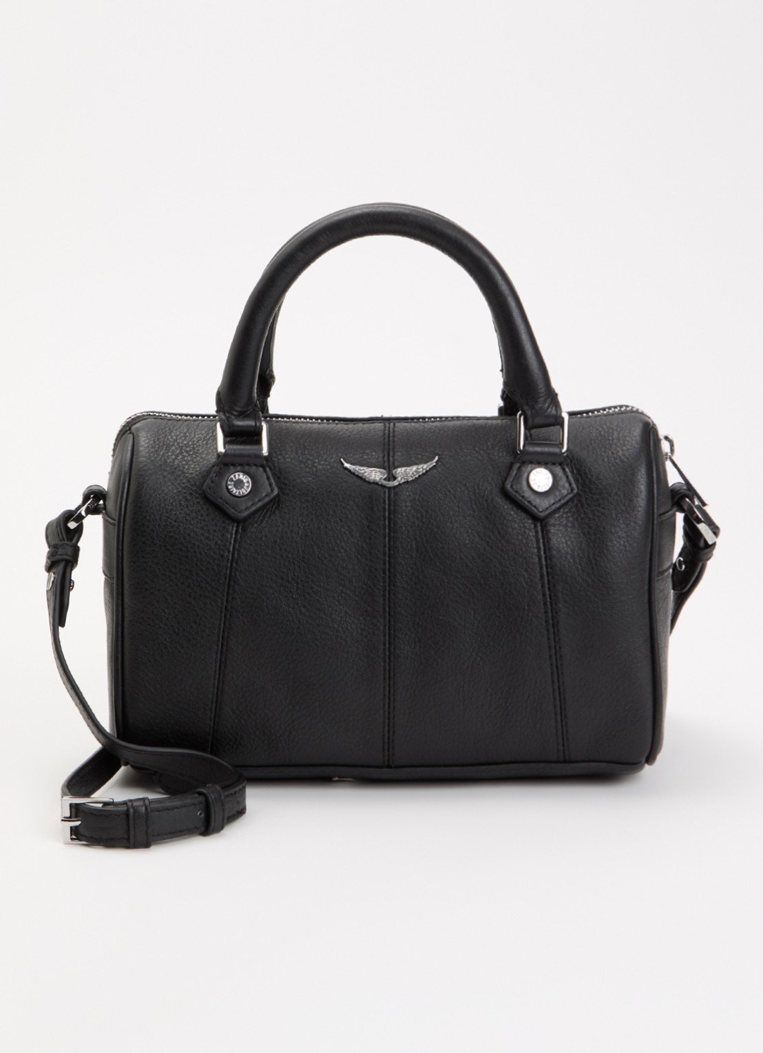 Zadig&Voltaire Sunny Vibe XS crossbodytas van leer met afneembare schouderriem - voorkant 2 zwart