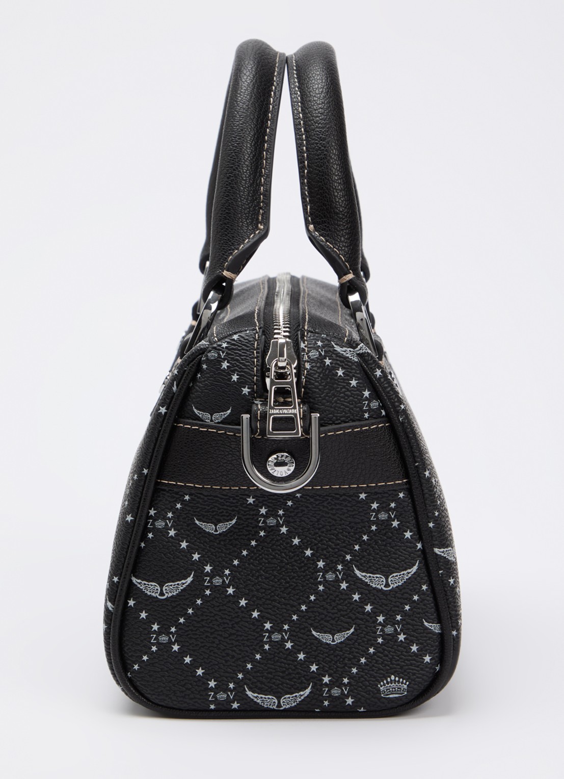 Zadig&Voltaire Sunny XS Vibe handtas van leer met logoprint - detail 3 zwart