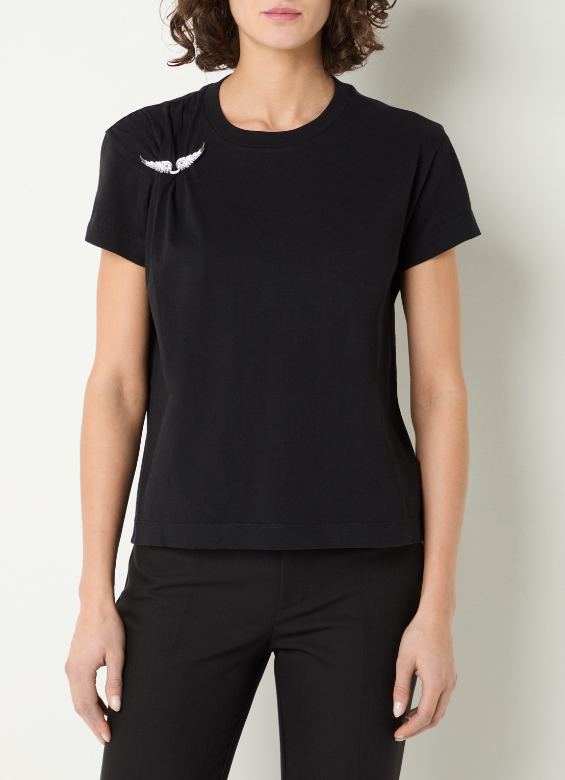 Zadig&Voltaire Suzan T-shirt met afneembare broche - detail 3 zwart