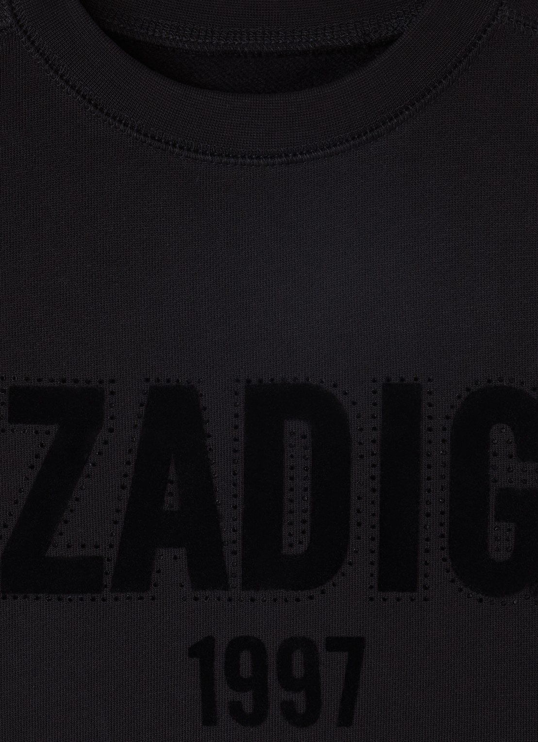 Zadig&Voltaire Sweater flock logoprint - detail 3 zwart