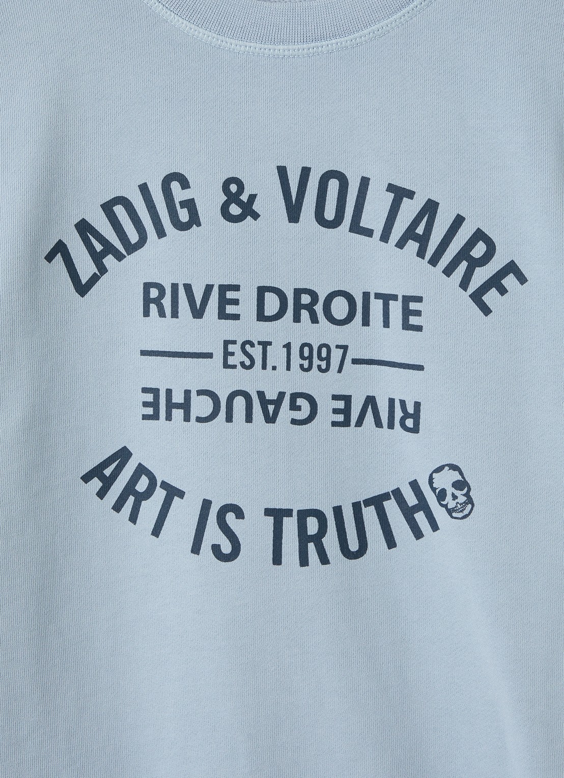 Zadig&Voltaire Sweater met logoprint  - detail blauwgrijs