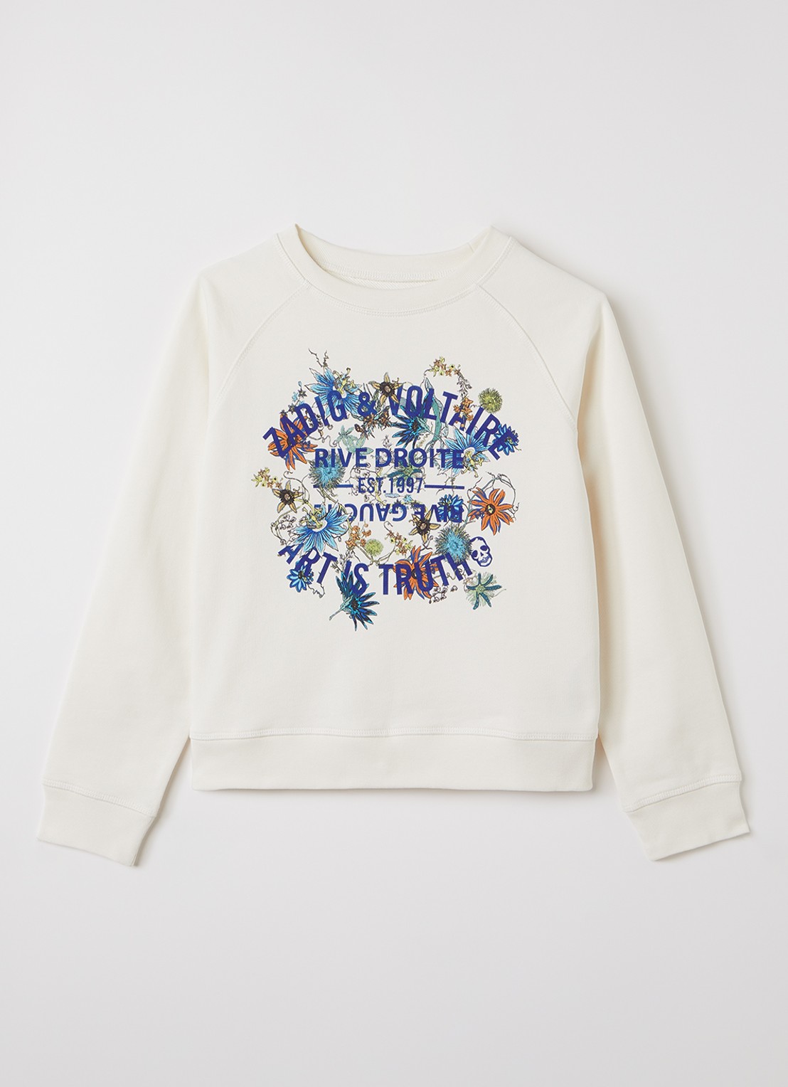 Zadig&Voltaire Sweater met logoprint - voorkant 2 gebroken wit