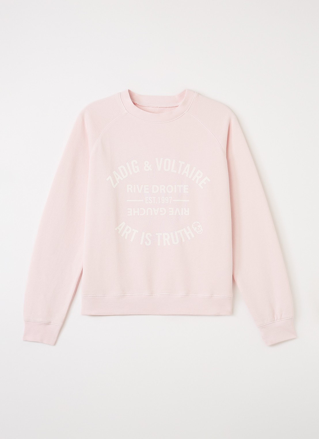 Zadig&Voltaire Sweater met logoprint - voorkant lichtroze