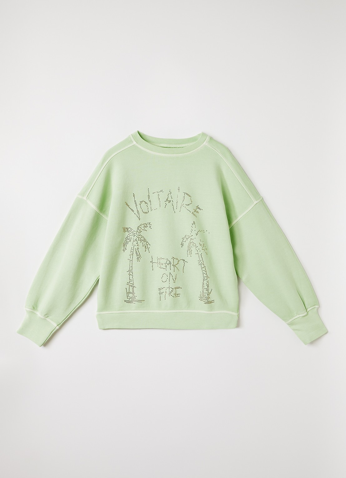 Zadig&Voltaire Sweater met strass - voorkant lindegroen