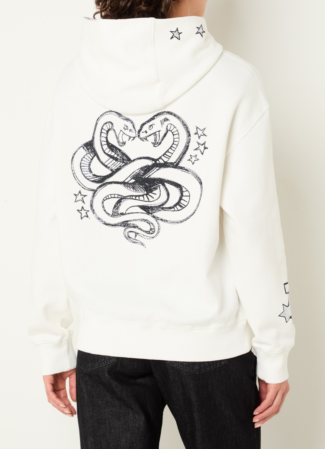 Zadig&Voltaire Sweela hoodie met logo- en backprint - achterkant 3 ivoor