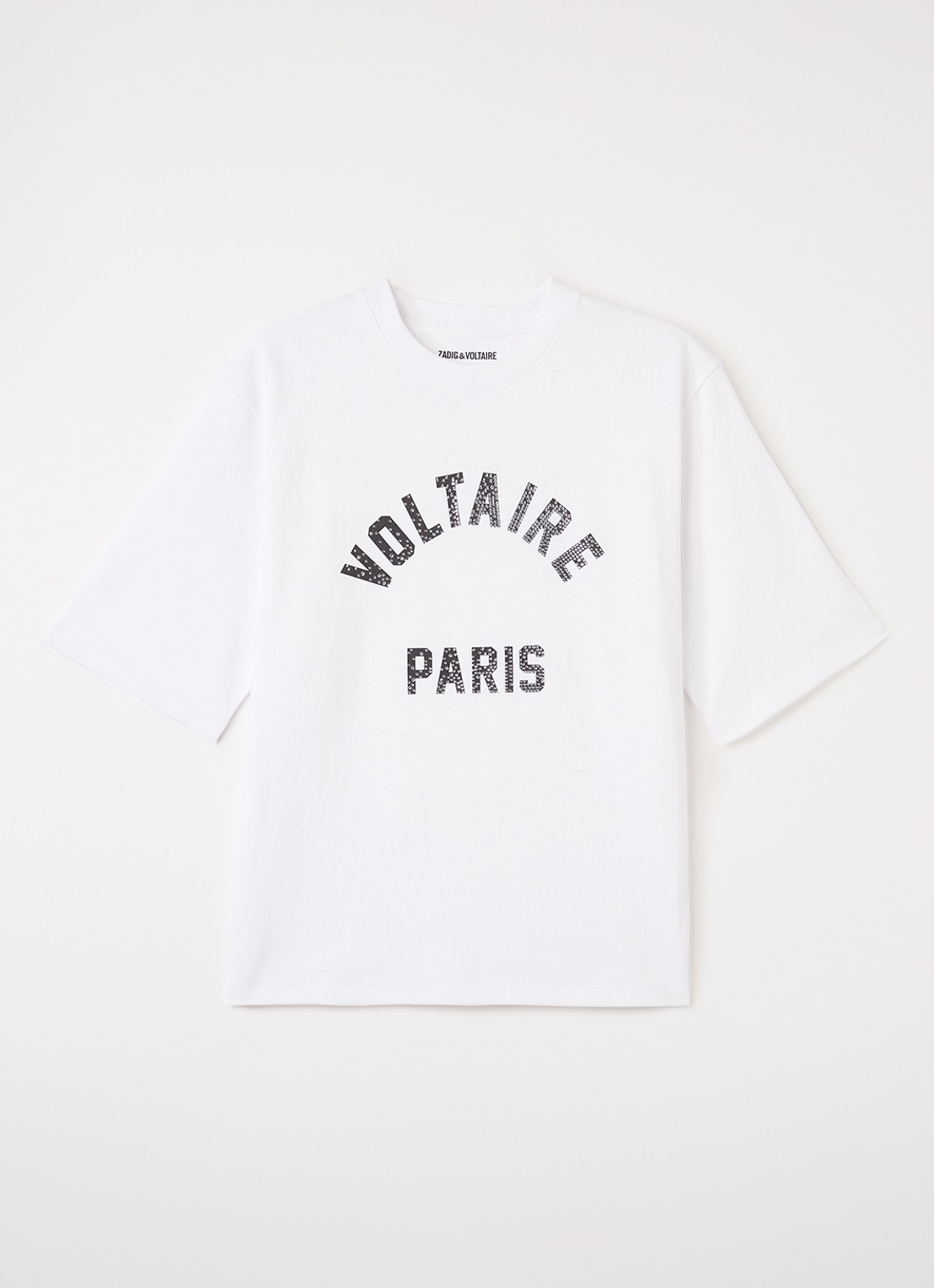Zadig&Voltaire T-shirt met strass - voorkant wit