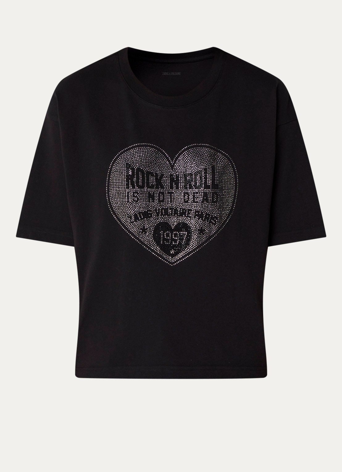 Zadig&Voltaire Tadia T-shirt met strass - voorkant zwart