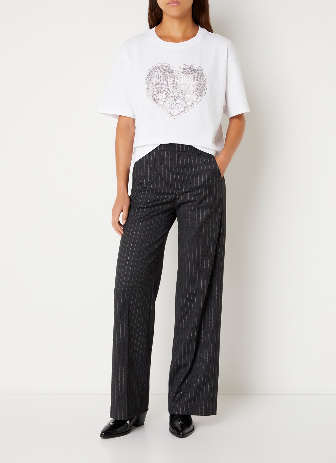 Zadig&Voltaire Tadia T-shirt met strass - voorkant 2 wit
