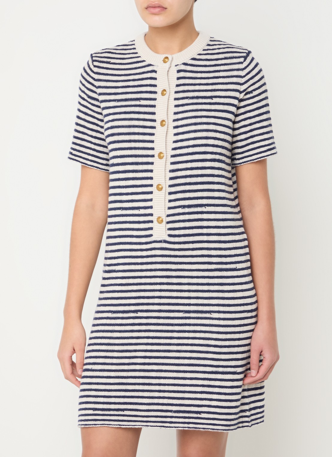 Zadig&Voltaire Tahoe fijngebreide mini jurk met lurex - detail 4 donkerblauw