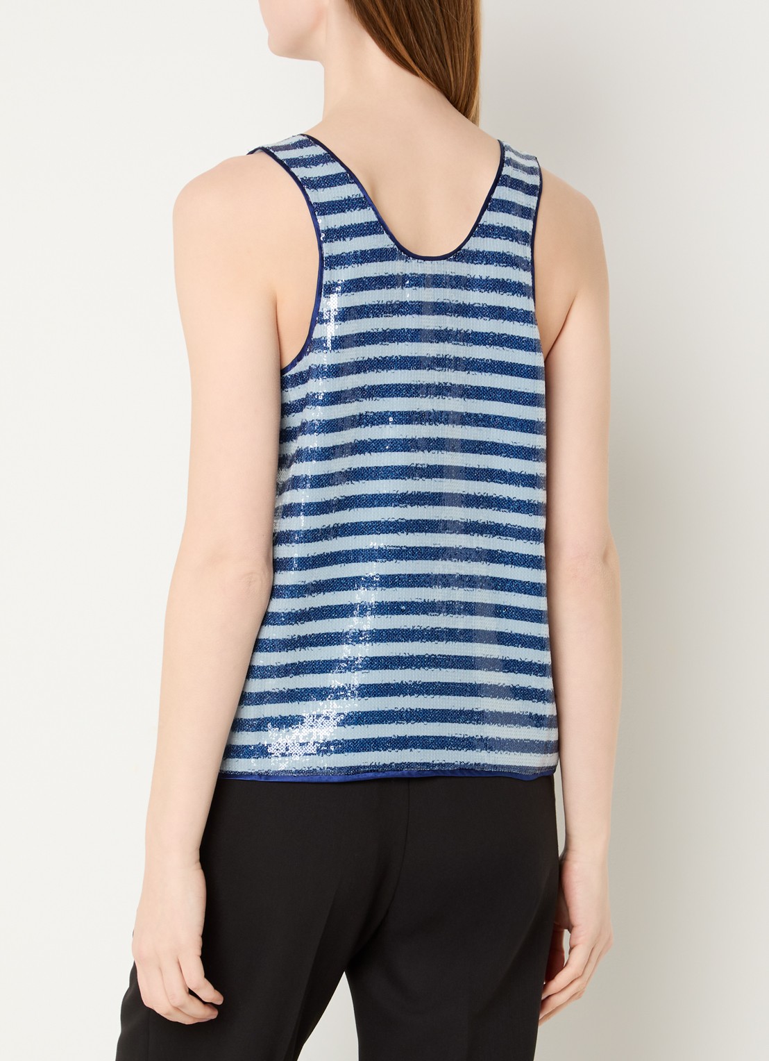 Zadig&Voltaire Tarys tanktop met pailletten - achterkant 3 donkerblauw