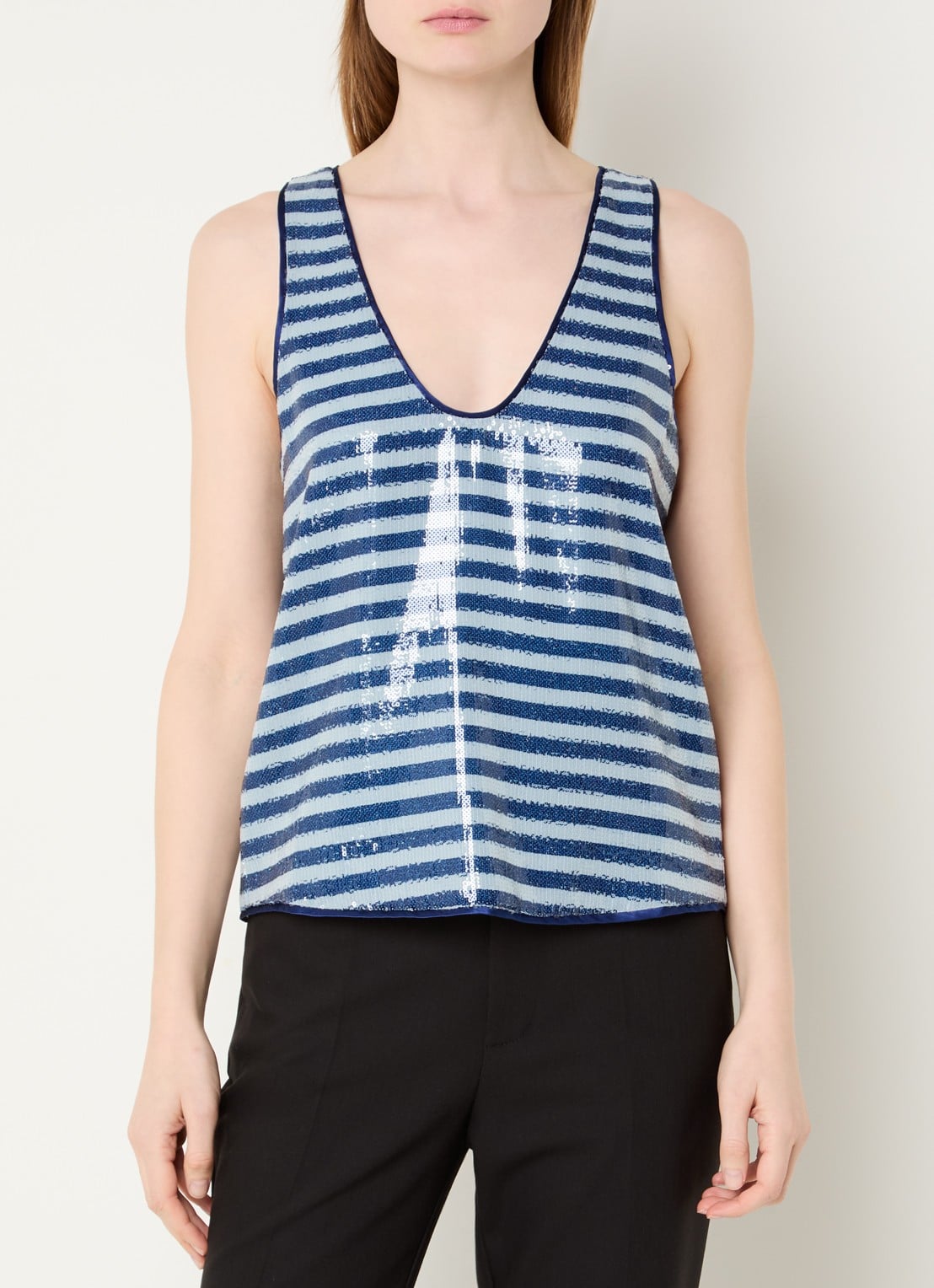 Zadig&Voltaire Tarys tanktop met pailletten - detail 4 donkerblauw