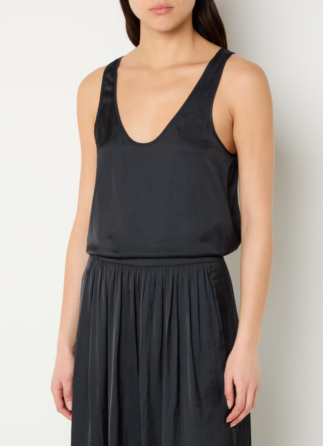 Zadig&Voltaire Tarys tanktop van satijn met strass - detail 2 zwart