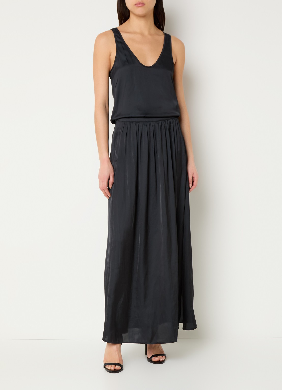 Zadig&Voltaire Tarys tanktop van satijn met strass - voorkant 4 zwart