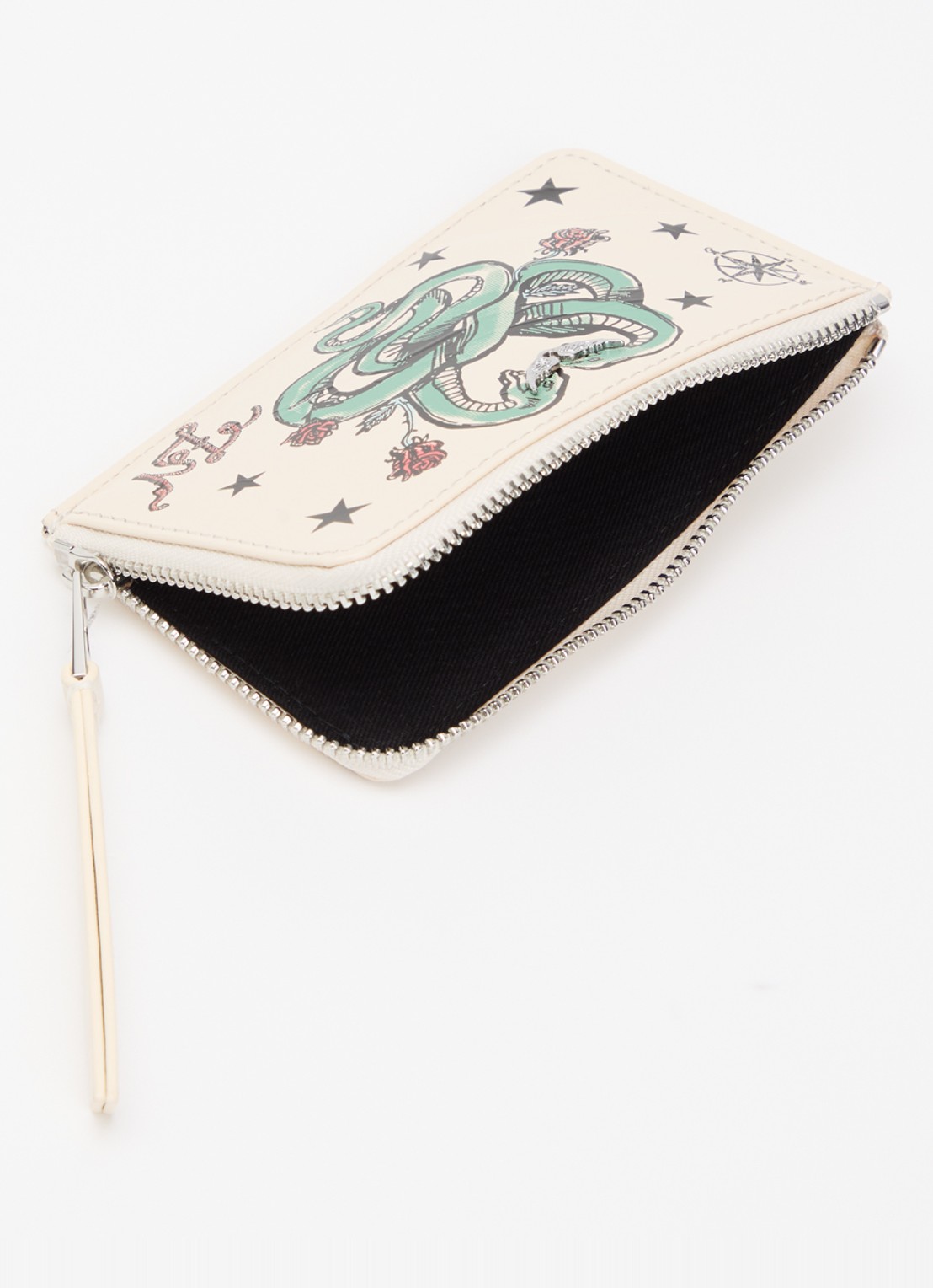 Zadig&Voltaire Tattoo portemonnee van lakleer met print - voorkant 3 ivoor