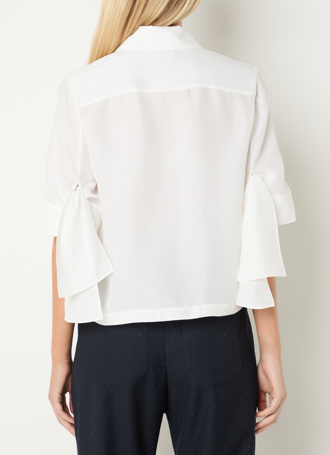 Zadig&Voltaire Telmy blouse van zijde met logoborduring - achterkant 2 wit