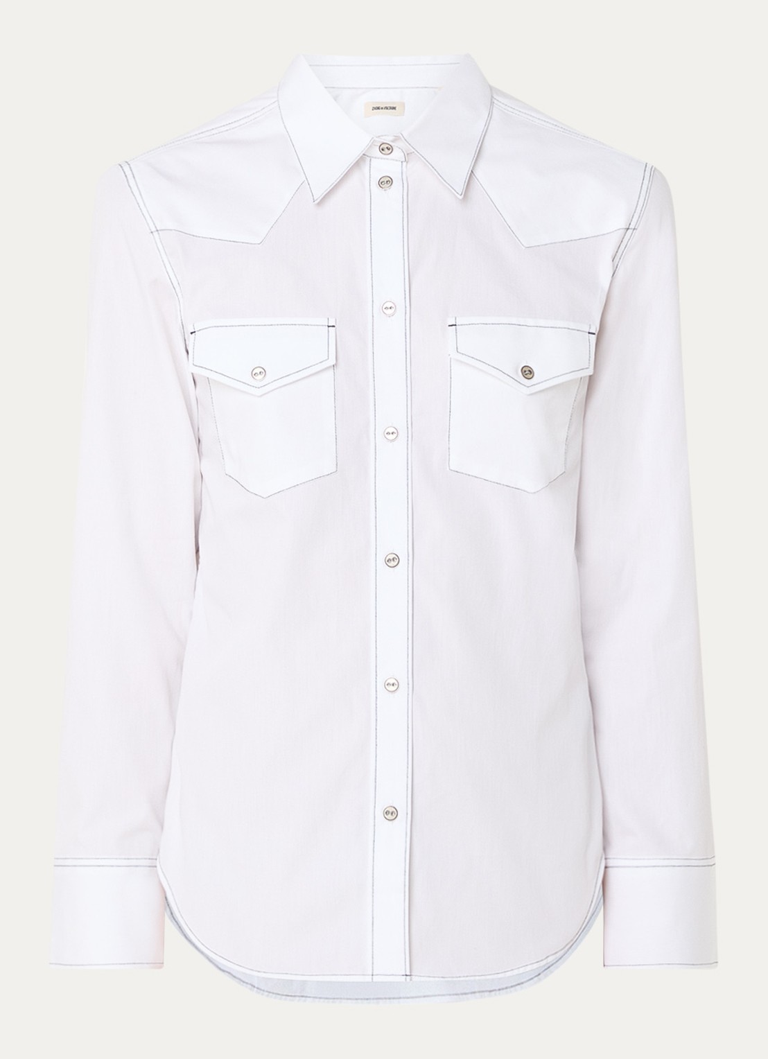 Zadig&Voltaire Thelma blouse van  katoen met borstzakken - voorkant 2 wit