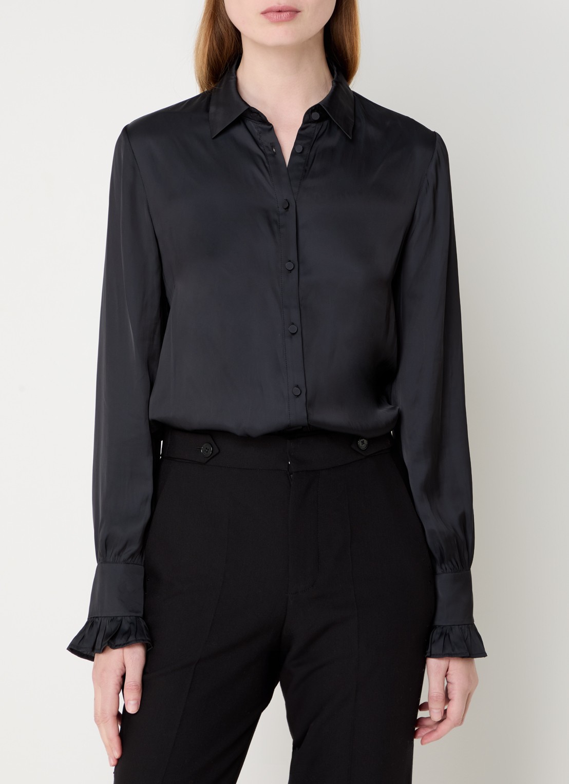 Zadig&Voltaire Thely blouse van satijn met ruches - detail 2 zwart