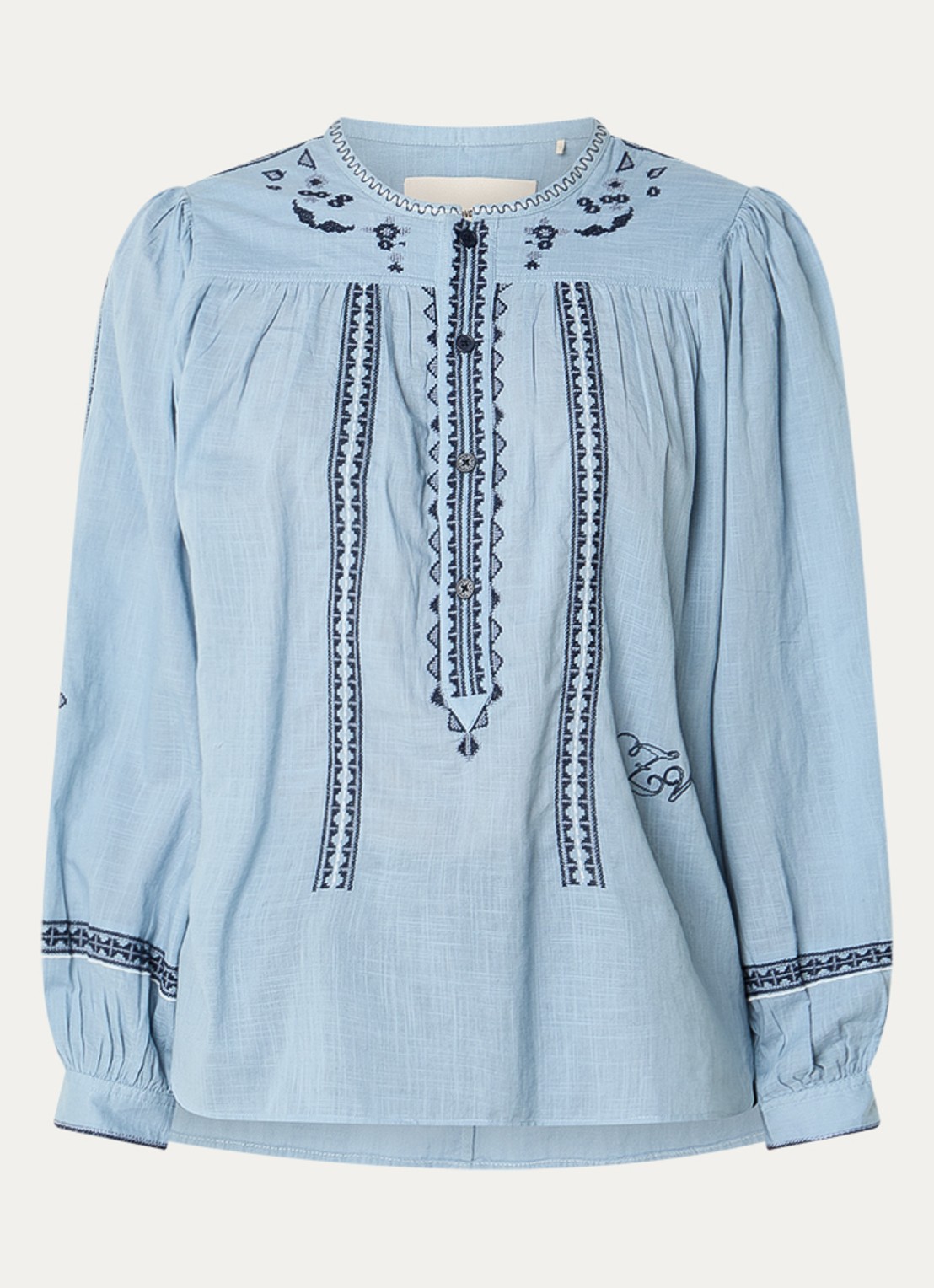 Zadig&Voltaire Tigy tuniek met borduring - voorkant lichtblauw