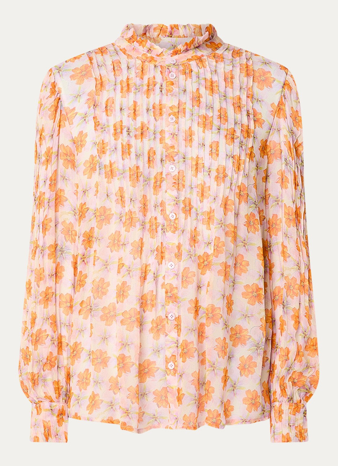 Zadig&Voltaire Timz blouse met print - voorkant oranje