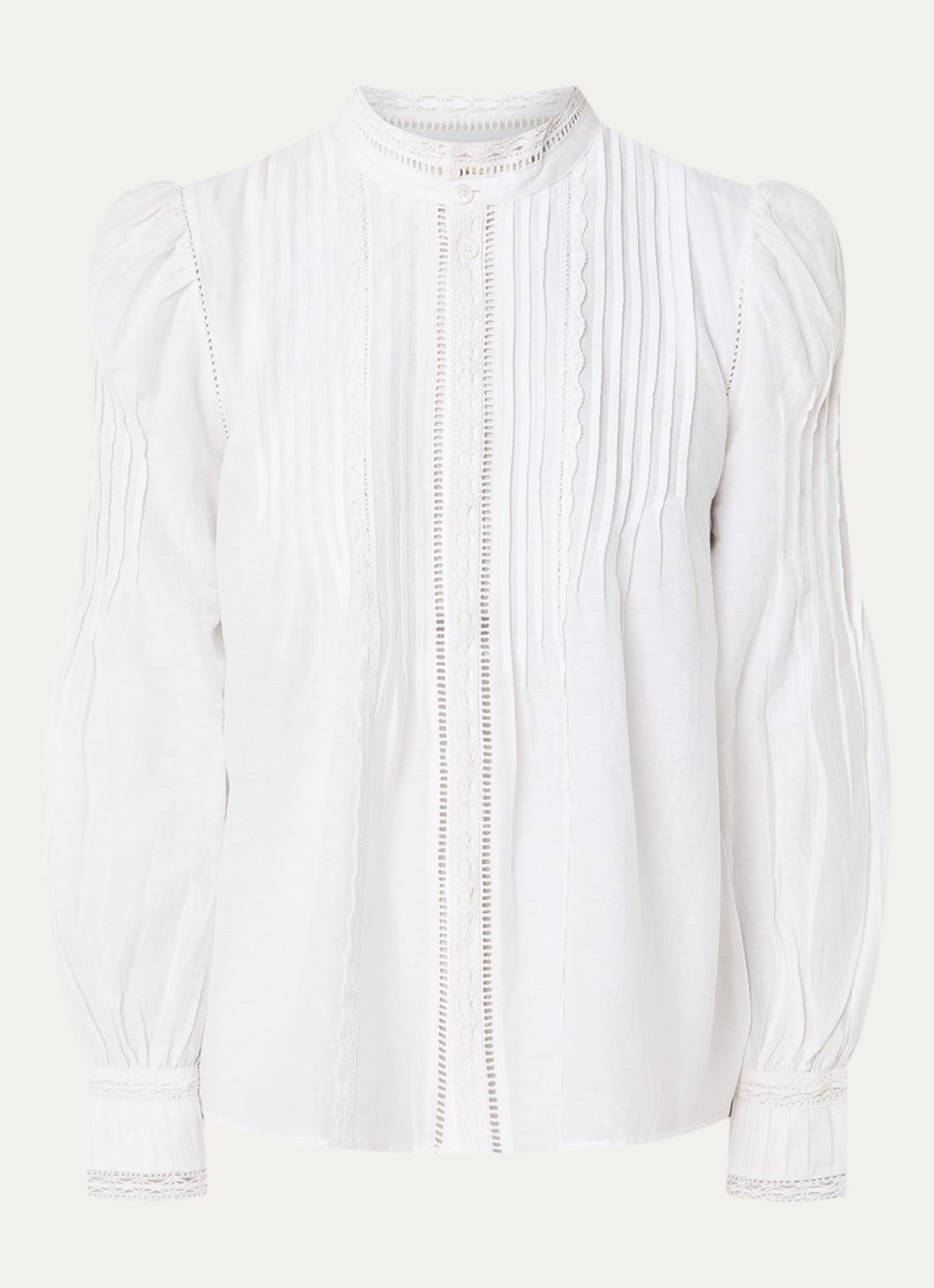 Zadig&Voltaire Timz Tomboy blouse met details van kant - voorkant wit