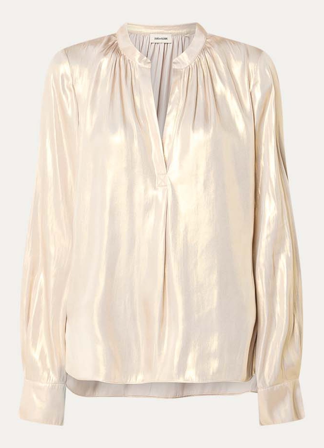 Zadig&Voltaire Tink tuniek met metallic finish - voorkant 2 witgoud